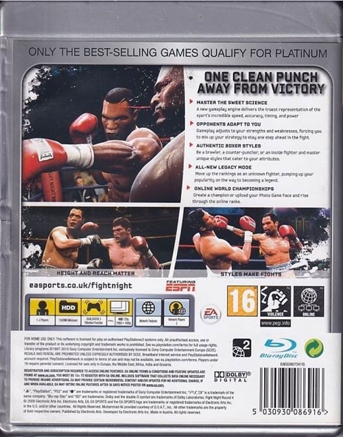 Fight Night Round 4 - Ps3 Platinum (B Grade) (Genbrug)